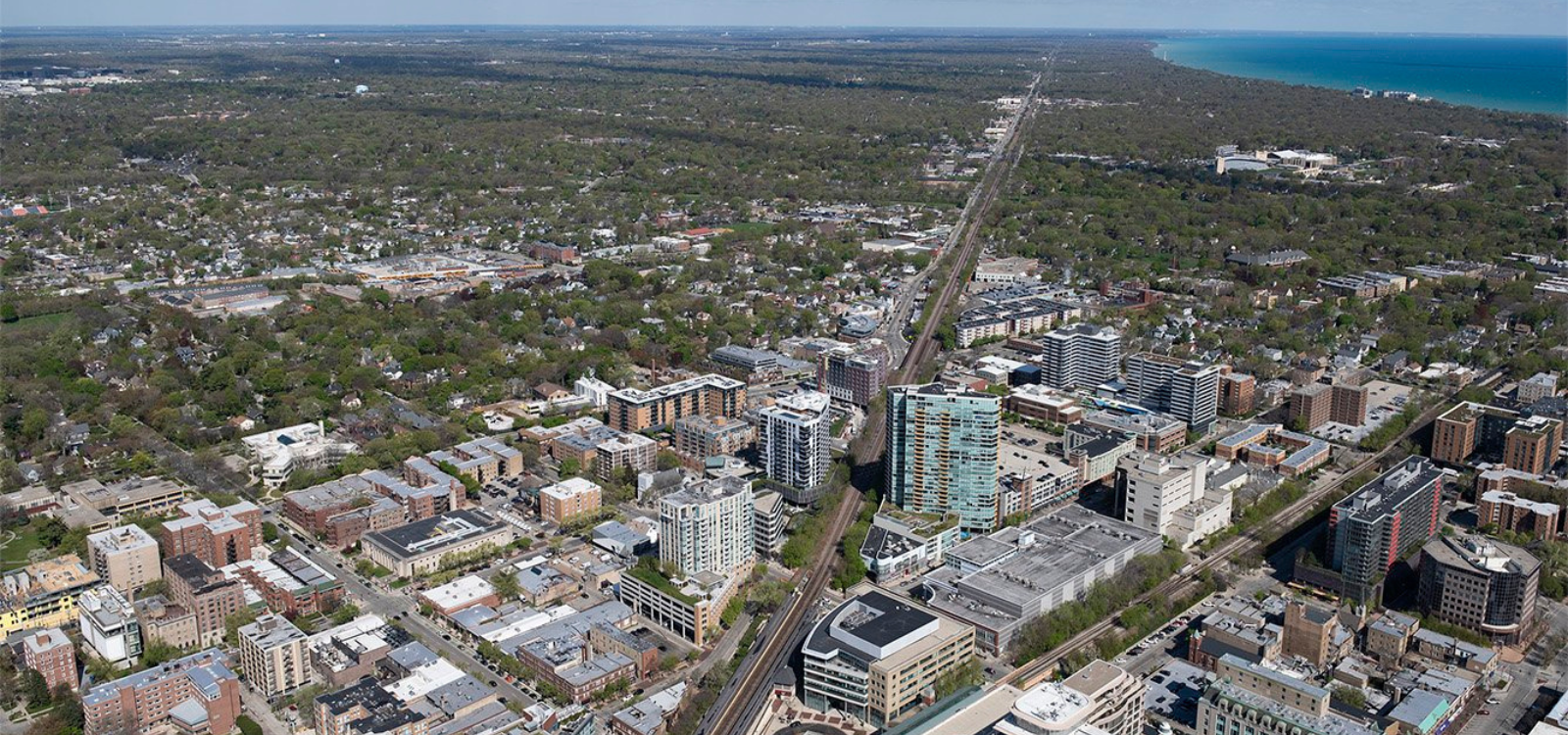 Aerial Downtown Evanston (3)