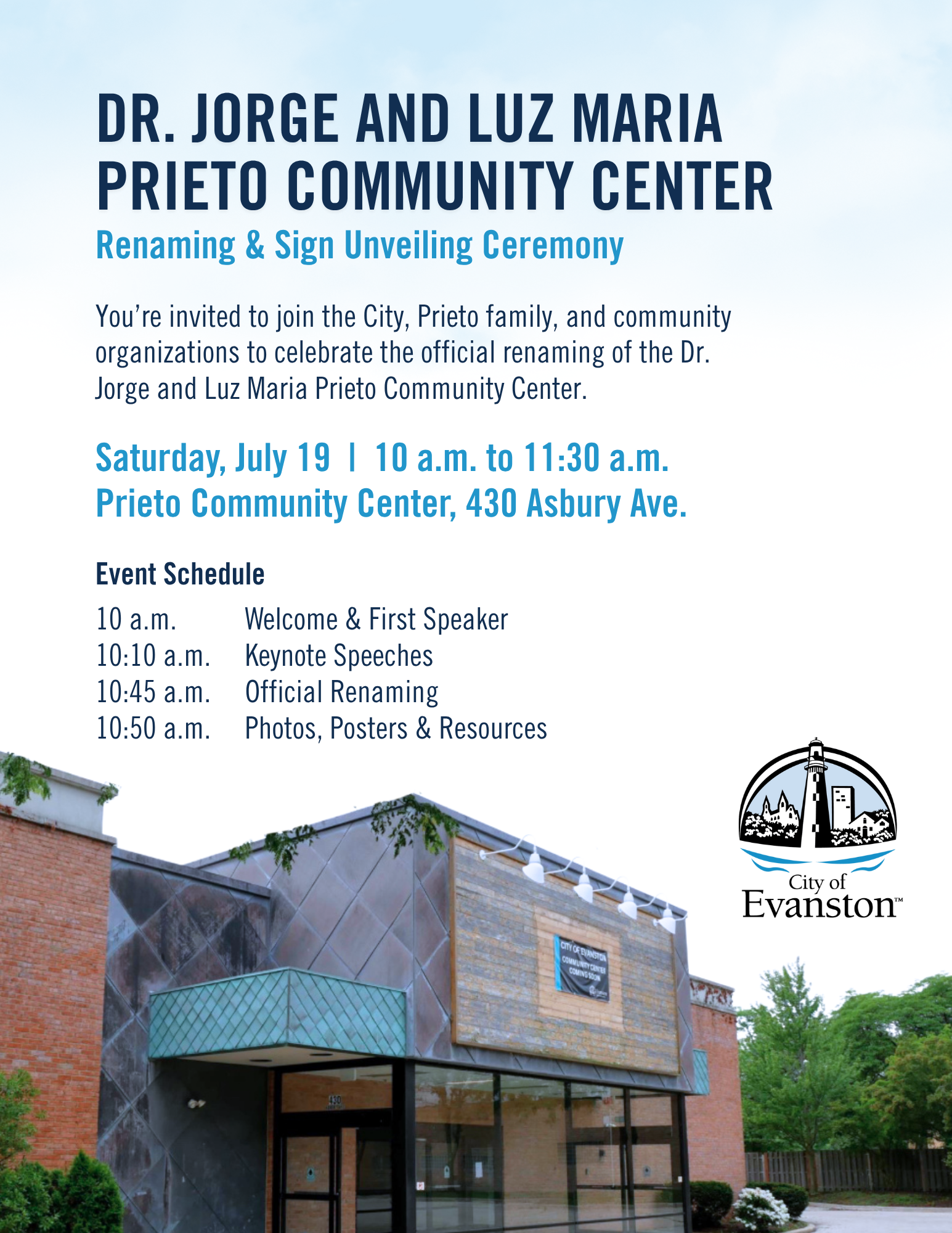 Prieto Communtiy Center Sign Unveiling Invite (3)
